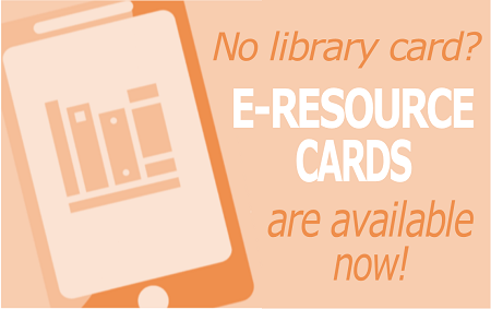Orange tablet with e-resource card text